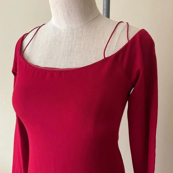 NWT Alice & Olivia Dorinda Red Off The Shoulder Midi Dress - Picture 2 of 16